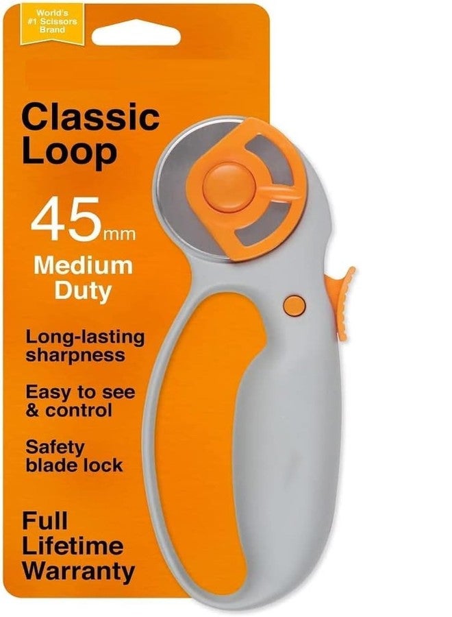 HOMETIC 45mm Classic Loop Rotary Cutter Squeeze Handle with Safety Lock Comfort Rotary Cutter Ergonomic Design Fabric Handle Loop Cutter Precise Cutting Ideal for Sewing Fabric Leather Quilting (1pcs) - Image 1